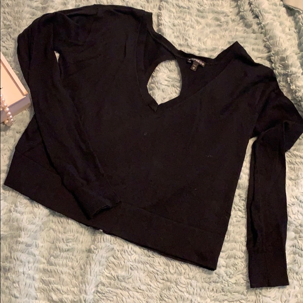 Black crop sweater
